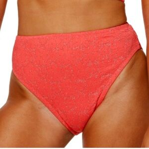 Jessica Simpson Women’s Flower Printed High-Waist Bikini Bottom Large
